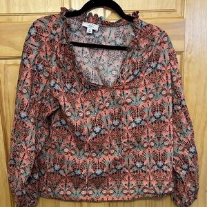 J. Crew Vibrant Patterned Blouse